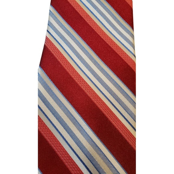 Arrow Mens Necktie Tie Red White Blue Striped Silk Neck Tie Career - Picture 2 of 11